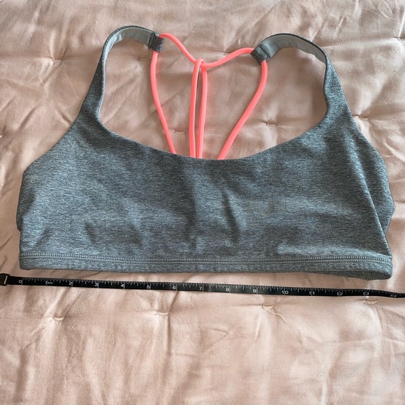Lululemon sports bra heather grey & neon pink - Picture 4 of 5